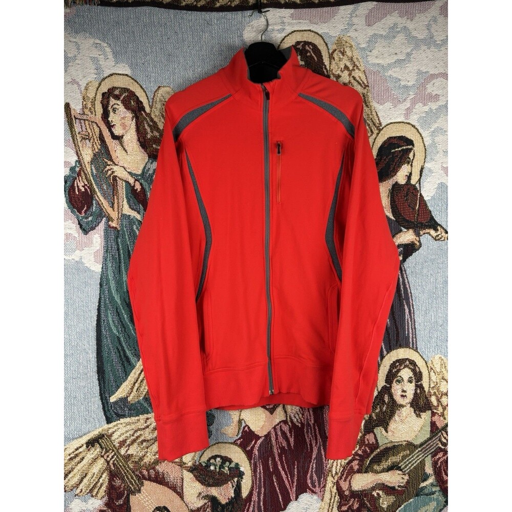 Lululemon Jacket Mens Large Red Kung Fu Full Zip Performance Long Sleeve
